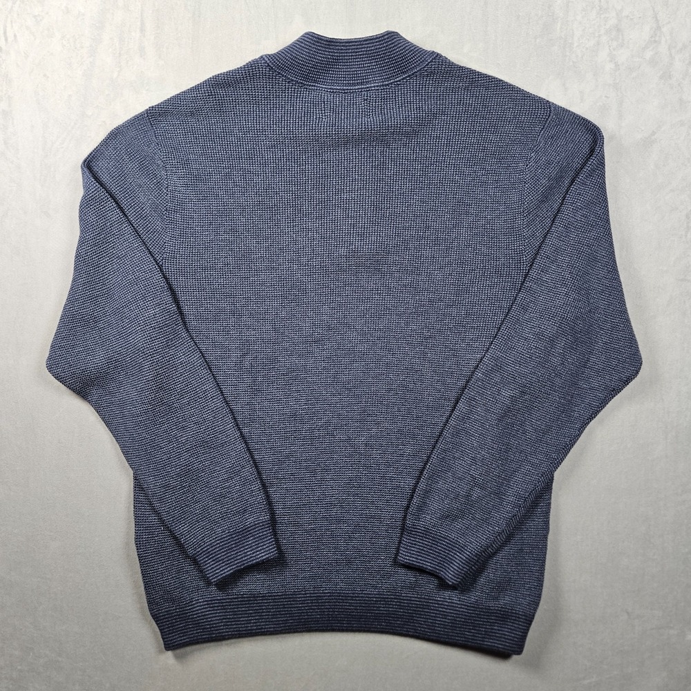 Southern Tide Sweatshirt Mens XL Blue Bailer Jade 1/4 Zip Waffle Knit Outdoor - Picture 2 of 11